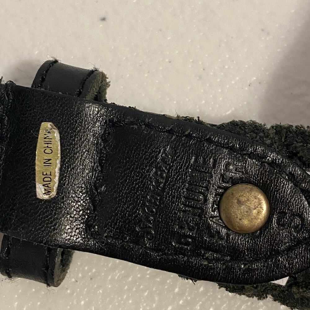 Vintage Y2K St.John’s Bay Women’s S Black Genuine Leather Braided Belt 32”waist - Picture 3 of 4